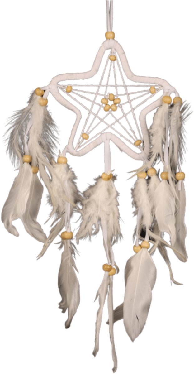 Ruben Robijn Dromenvanger - 9803 - witte ster - 12cm - Dreamcatcher n.n.b