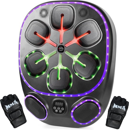 Inventus XL Boxing Machine PRO - Incl. Bokshandschoenen - Boksmachine Installatie Zonder Boren - Reflex Muziek Boksen - Smart Bluetooth Boxmachine - Sporten Boks Trainen - Bokszak / Boksbal - USB Oplaadbaar - Voor volwassenen
