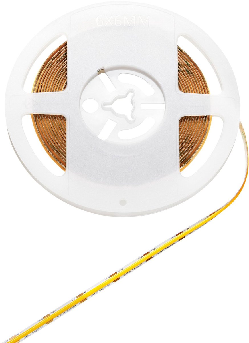 SOTECH LED-strip Domus-Line COB 6 mm 12 V / 10 W, warm wit (2700 K), dimbaar, lengte 5 m, CRI >90, beschermingsgraad IP20, 90 lm/W, LED-strip