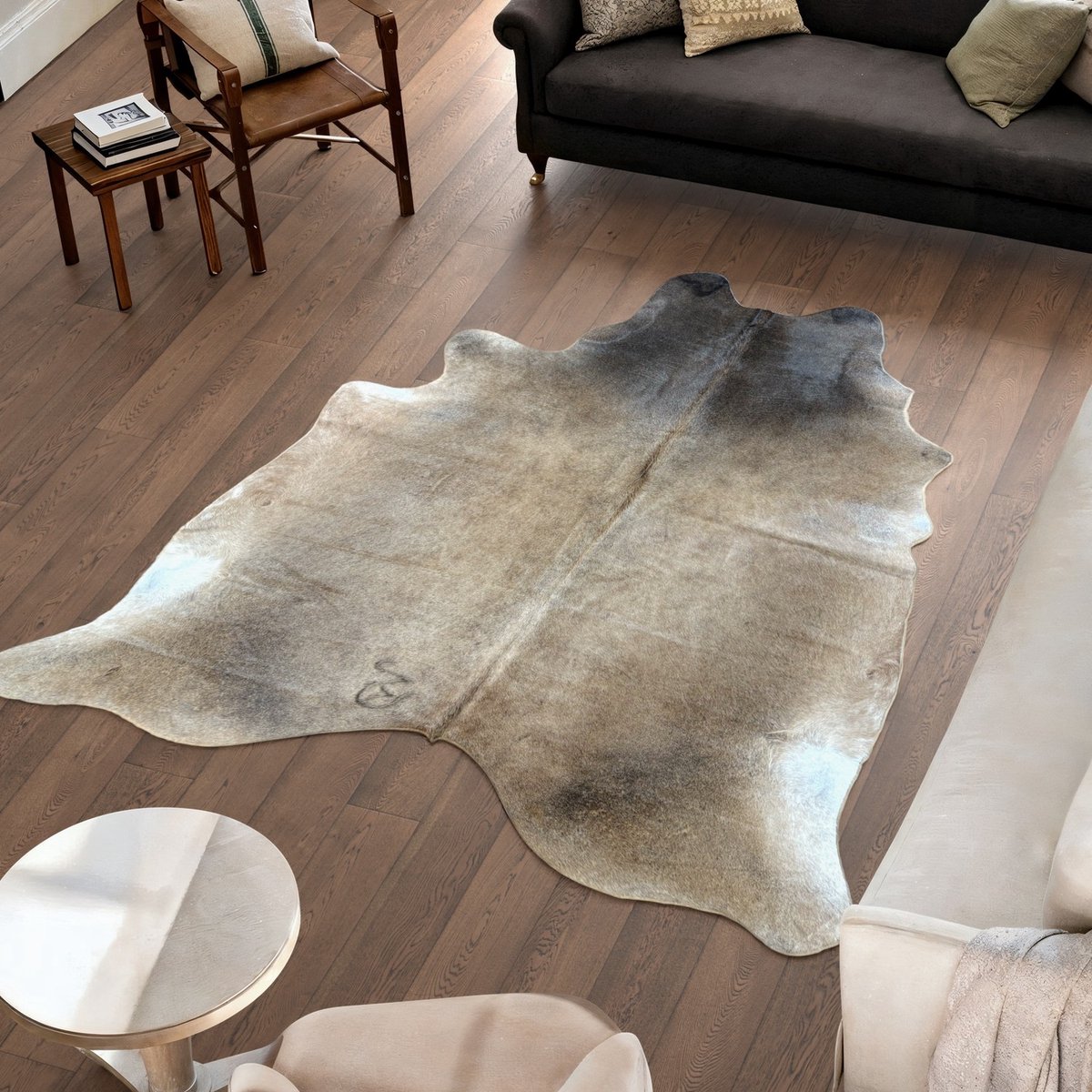 Koeienhuid Vloerkleed - Beige - 229 x 213 cm - Koeienkleed / Koeienvel / Dierenvel / Dierenhuid Tapijt