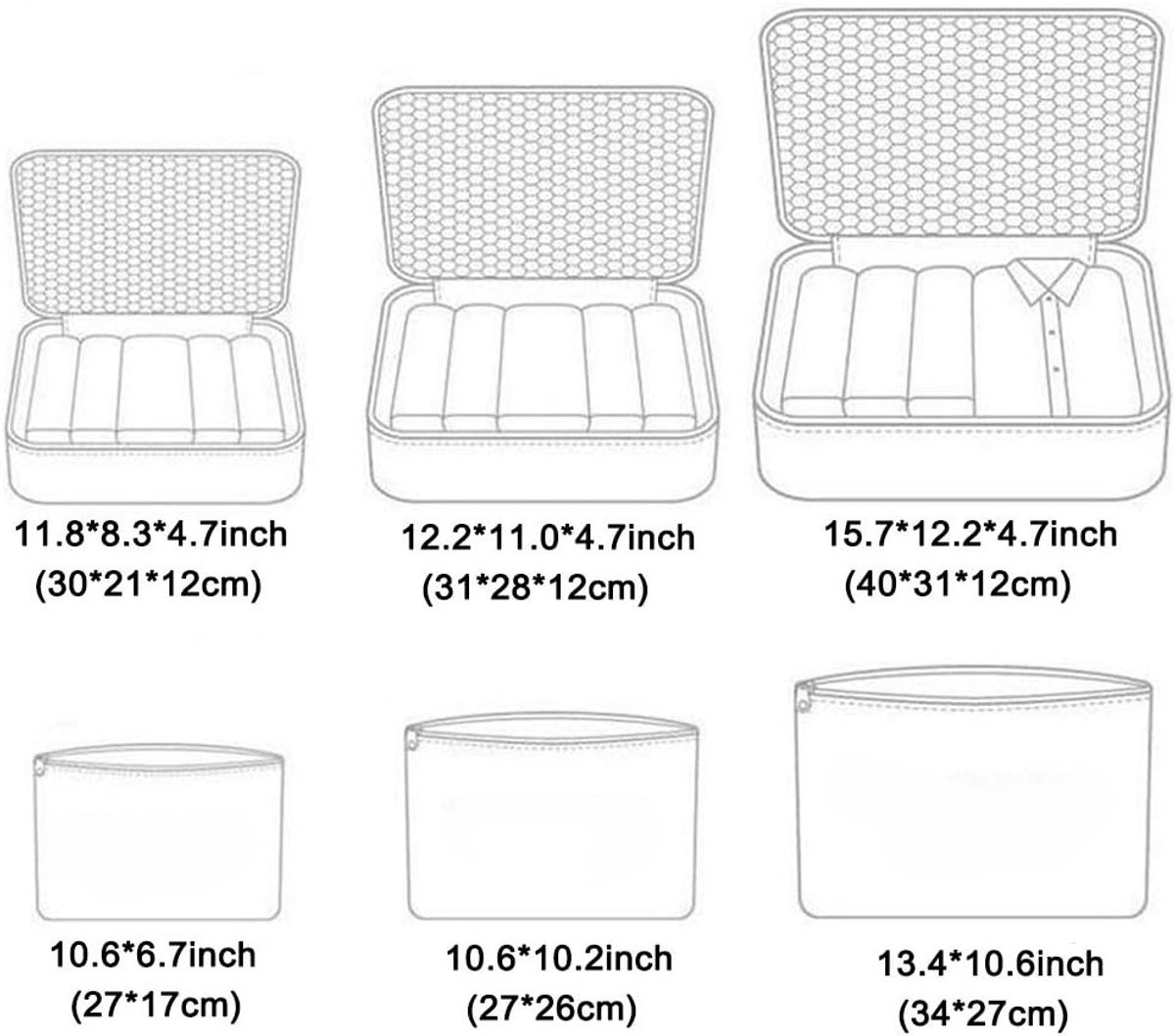 Reselectro Packing Pro – Verpakkingskubussen Set – 6-delig – Lichtgewicht – Voor Kleding & Bagage – Magenta