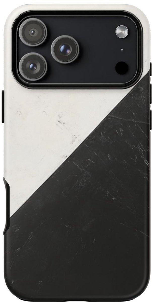 Zwart-Wit Driehoek Vlag Ontwerp – Telefoonhoesje Geschikt voor iPhone 17 Pro Max