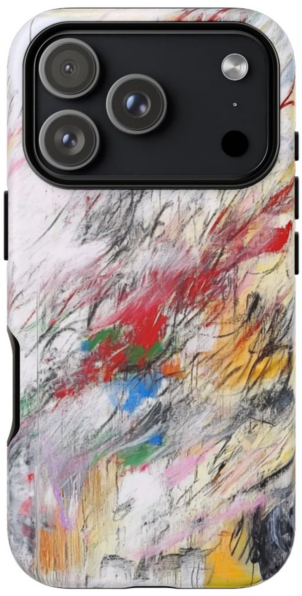 Kleurrijke Abstracte Penseelstreken – Telefoonhoesje Geschikt voor iPhone 17 Pro
