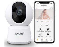Arenti P2T 3MP Wifi Beveiligingscamera Voor Binnen - Huisdiercamera - Babyfoon - Beweegbaar - 2.4GHZ Wifi - Draadloos - Full360° bewaking - Geen Blinde Vlekken - Geen Maandelijkse Kosten - HD - Besturing via App - Onvif