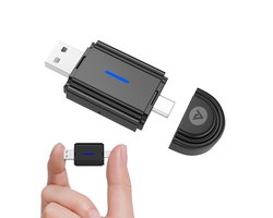 Vendar® Mini 2-in-1 Car Dongle - Apple CarPlay Dongle - Android Auto Dongle - Draadloos CarPlay & Android Auto - Zwart