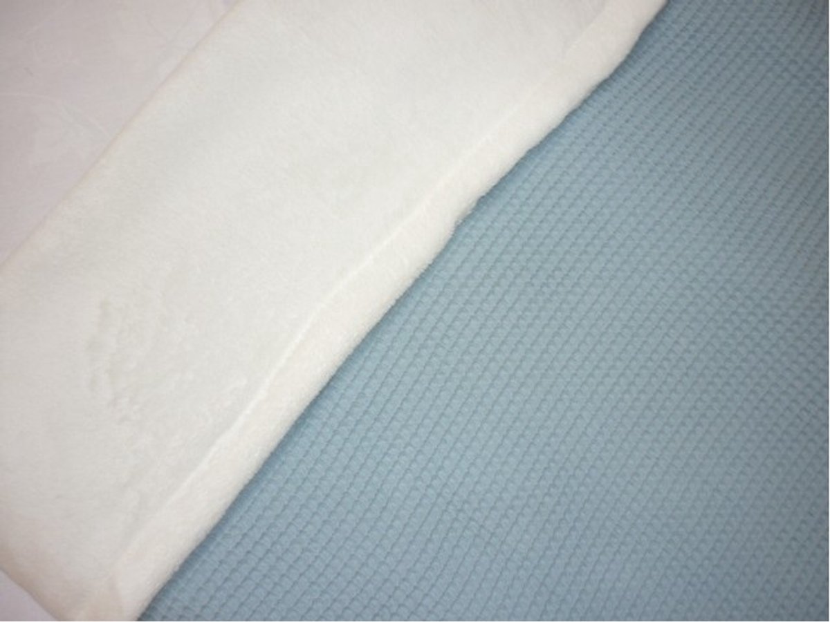 Oogappel Wafelstof Teddy Ledikantdeken Licht Blauw -Blauw