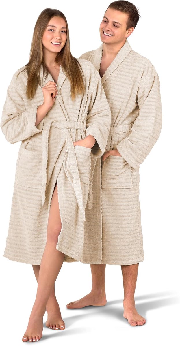 Knuffelzachte Uniseks Badjas met Sjaalkraag - Luxe Katoenen Badstof 400 g/m²