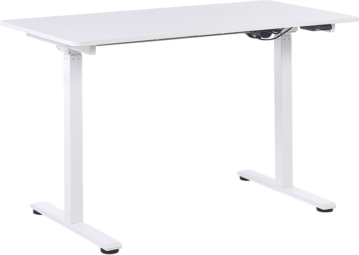 Beliani GRIFTON - Verstelbaar bureau - Wit - 120 cm - Staal