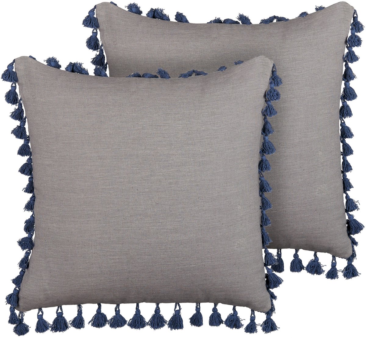 Beliani CARPINUS - Sierkussen set van 2 - Grijs - 45 x 45 cm - Linnen