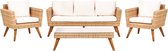 BELIANI VITTORIA XL - Loungeset voor 5 - Gebroken wit - PE rotan