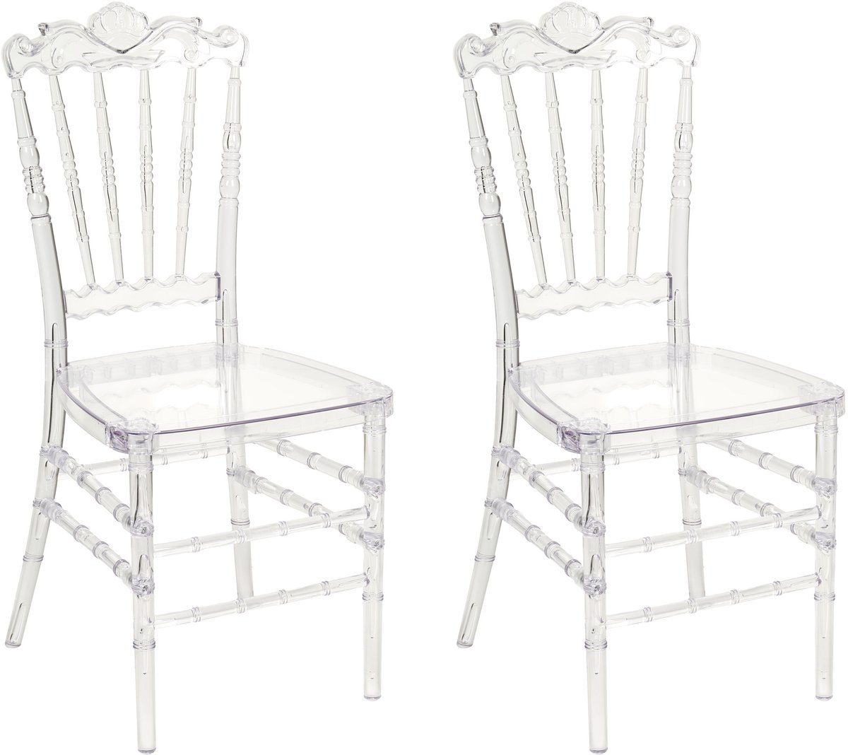 MENDON - Eetkamerstoel set van 2 - Transparant - Plastic