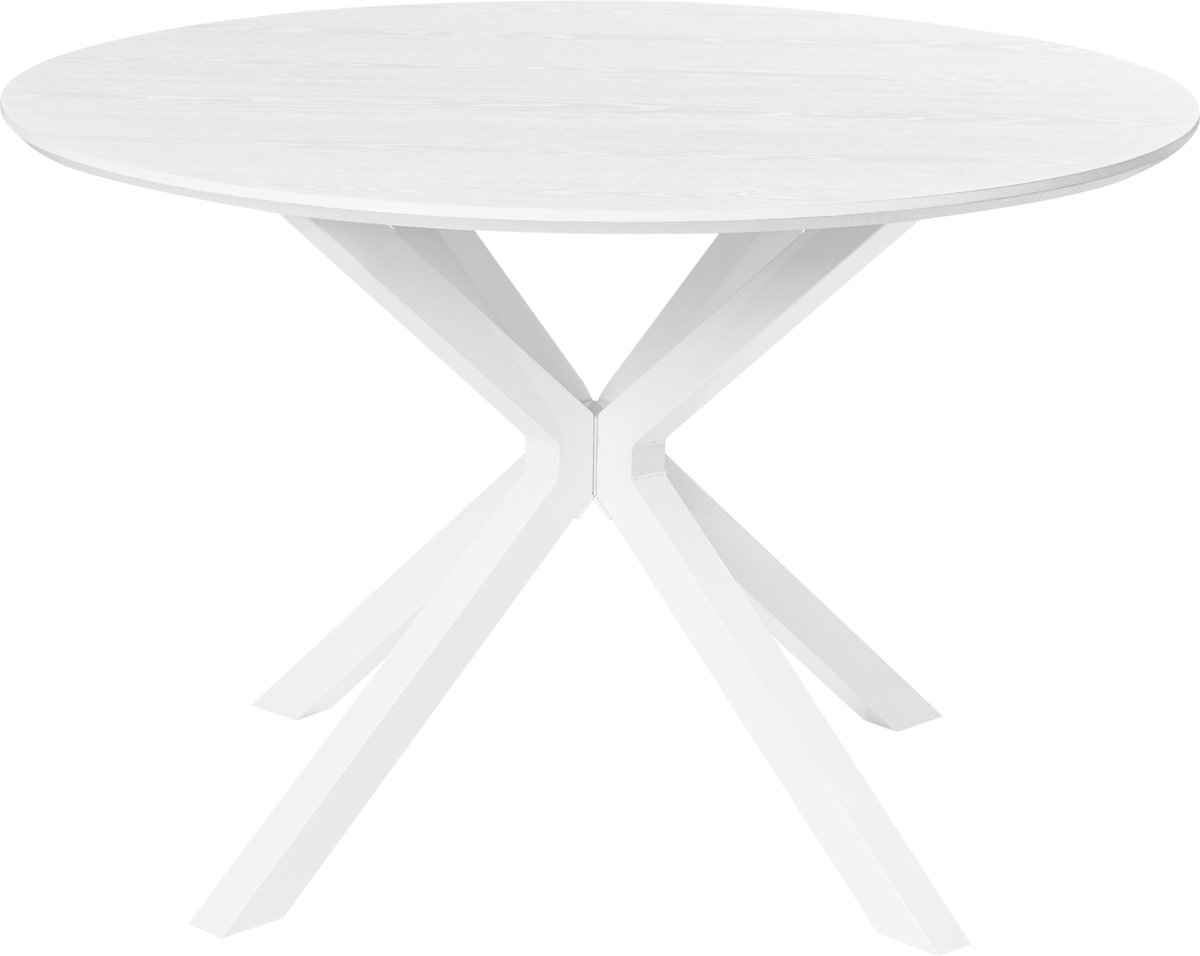 FITZROY - Eettafel - Wit - ø 120 cm - MDF/Metaal