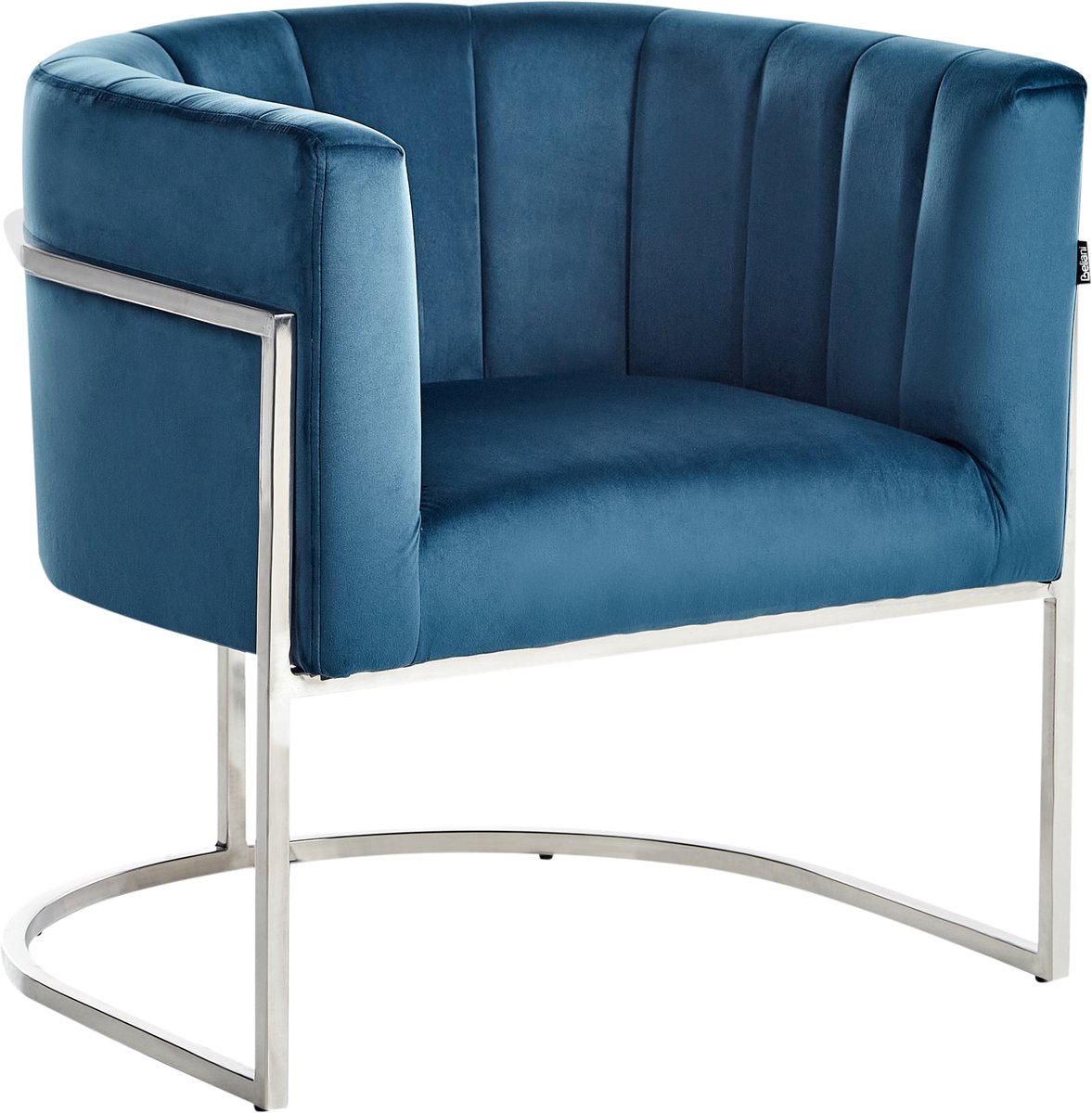 LARVIK - Fauteuil - Blauw - Fluweel