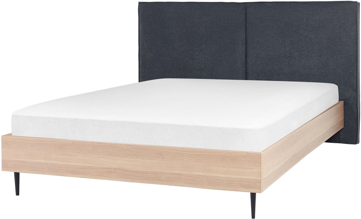 BELIANI IZERNORE - Bed - Donkergrijs - 160 x 200 cm - Stof
