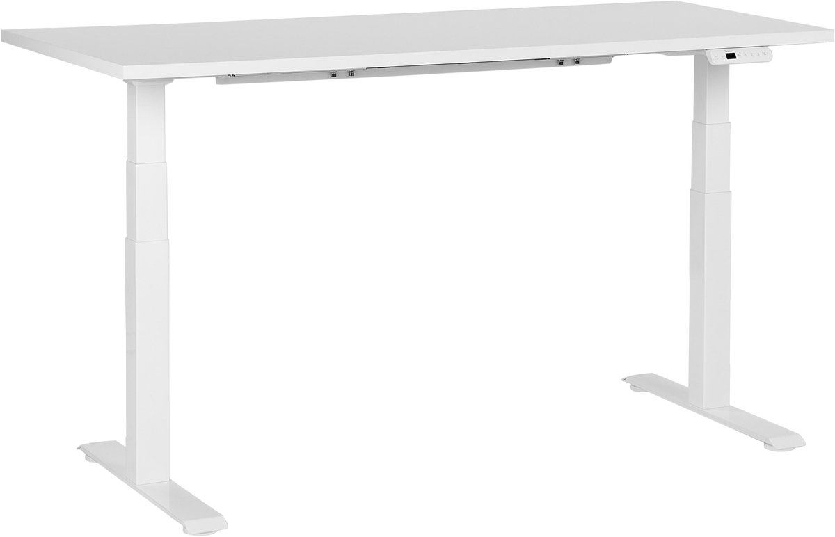 Beliani DESTINES - Elektrisch Verstelbaar bureau - Wit - 160 cm - MDF