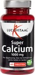 Fles Lucovitaal Super Calcium 1000 mg, met 60 tabletten, vegan logo.