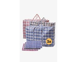 Waszak JUMBO 80x60x30cm met rits set van 2 - boodschappen tas - BIG shopper- reistas - waszak