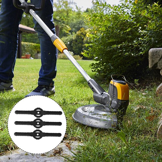 20 stuks kunststof maaierbladen - Lange messen voor elektrische onkruidverdelgers in de tuin - 139 mm snoerloze maaierbladen - Geschikt voor gazons, tuinen, boomgaarden, bossen of boerderijen - Snoerloze maaier snijden (zwart) — afbeelding 4