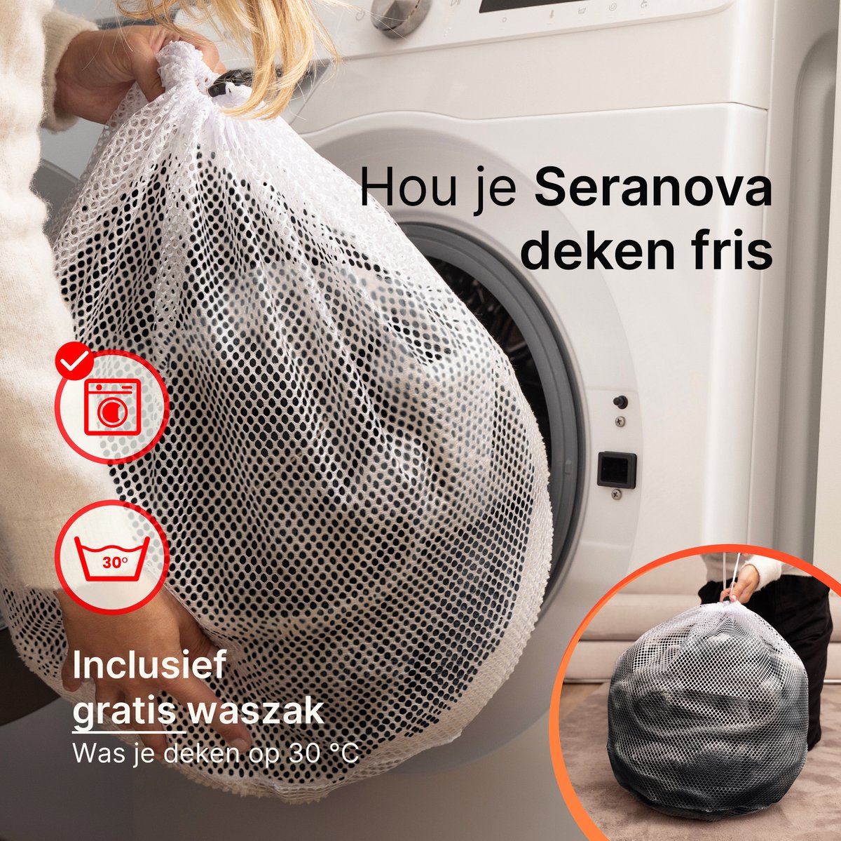 Seranova Elektrische Deken XXL - Extra Warmtedraden - Premium Model - 180x160 cm - 2 persoons Warmtedeken - Dubbelzijdig Fleece Sherpa - Zwart – foto 4