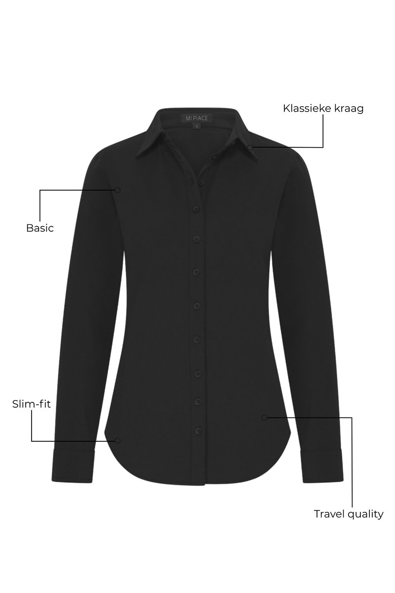 Mi Piace Travel Blouse Dames - Zwart - Maat L/40 - 60840