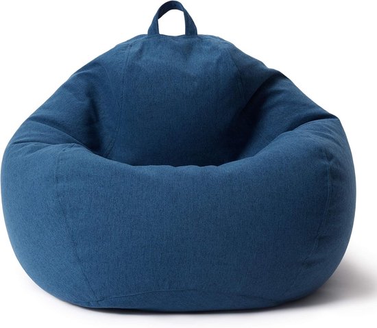 Comfortabele XXL Zitzak voor Binnen - 100 x 120 cm - Vloerkussen voor Kinderen en Volwassenen - Donkerblauw