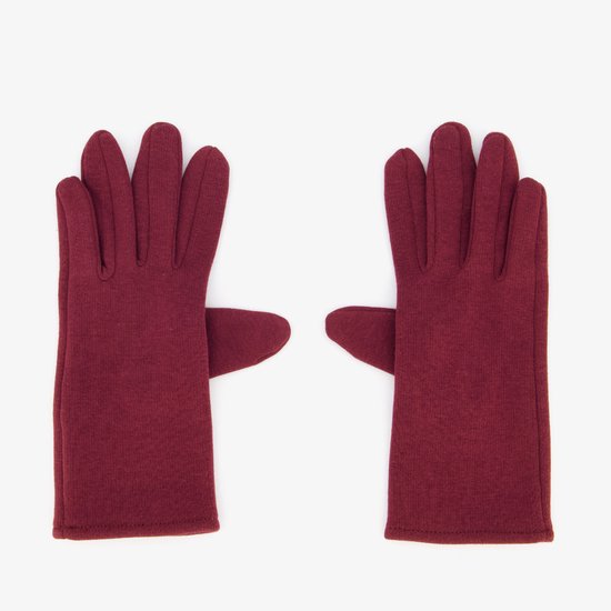 Fleece dames handschoenen bordeauxrood