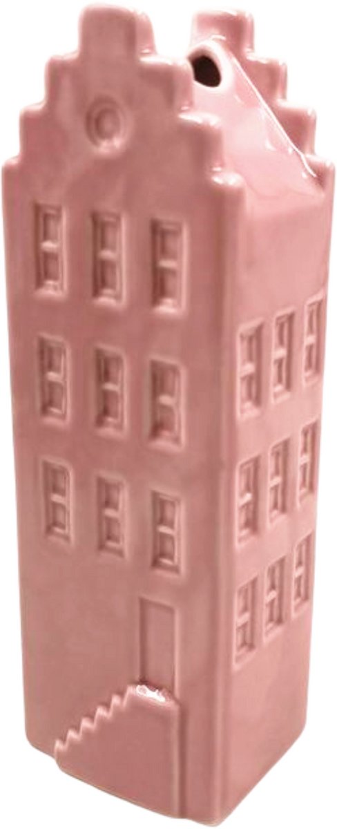 Housevitamin Bloemenvaas - Huis Vaas - Keramiek - Licht Roze-6x5,5x18 cm