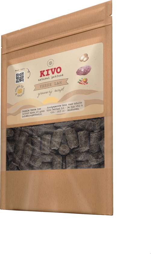 Kivo Petfood - PROEFZAKJE Hondenbrokken Verse Lam 300 gram - Koudgeperst - Graanvrij