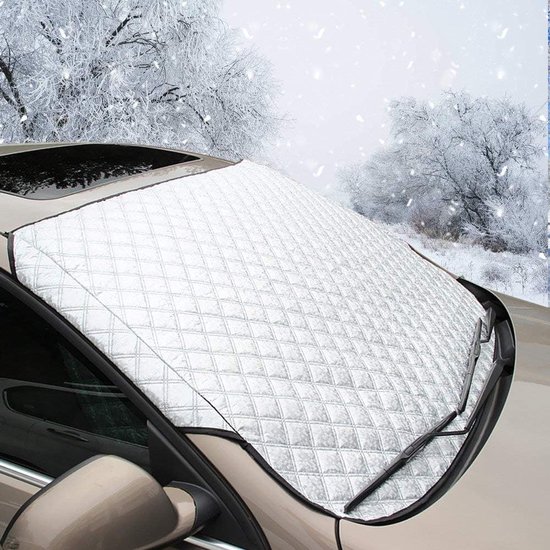 Anti-Vries deken Auto - 148 x 94 CM - Voorruitbescherming - Deurklem ontwerp - 4 Laags hoogwaardig materiaal - Vorstdeken - Ijsdeken - voorruithoezen antivries - Vriesdeken Auto - Verdikt