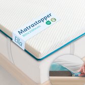 Ella Topper 80x200 cm - Matras Topdekmatras - Matrastopper Gel Infused Traagschuim & Aircell-schuim - Medium Hardheid