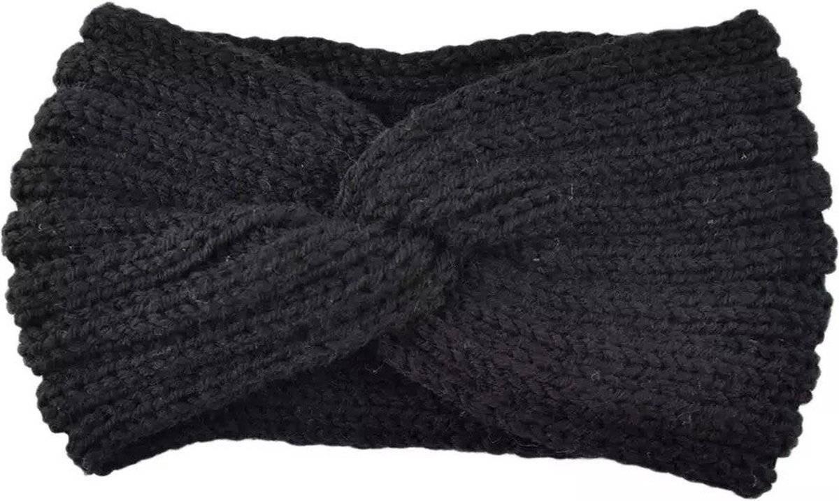 Ulanax - Winter Fashion Haarband Zwart - Hoofdband -Oorwarmers - Warme Gebreide Hoofdband