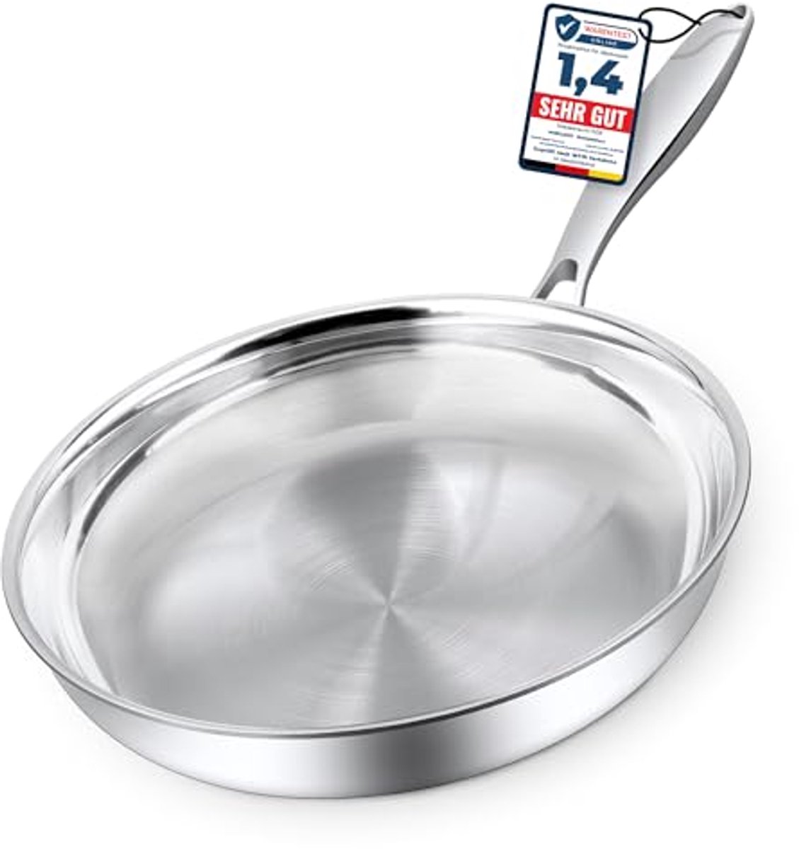 Krasbestendige Roestvrijstalen Braadpan Ø 28 cm - 5-laags, Vaatwasmachinebestendig en Ovenvast