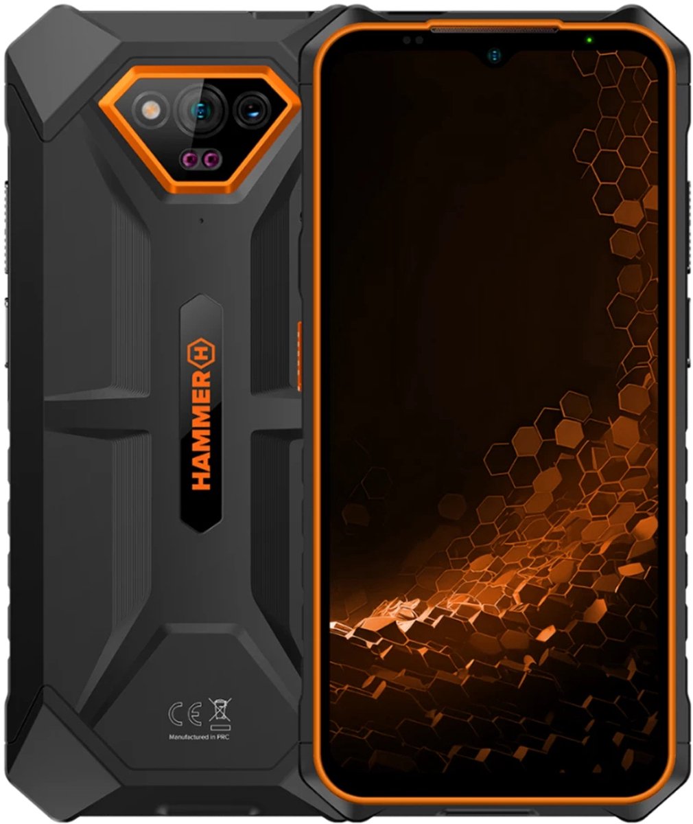 Hammer Iron V LTE Smartphone - bouwtelefoon - 6GB/64GB Oranje – IP69 Waterdicht 6320mAh Batterij Dual SIM