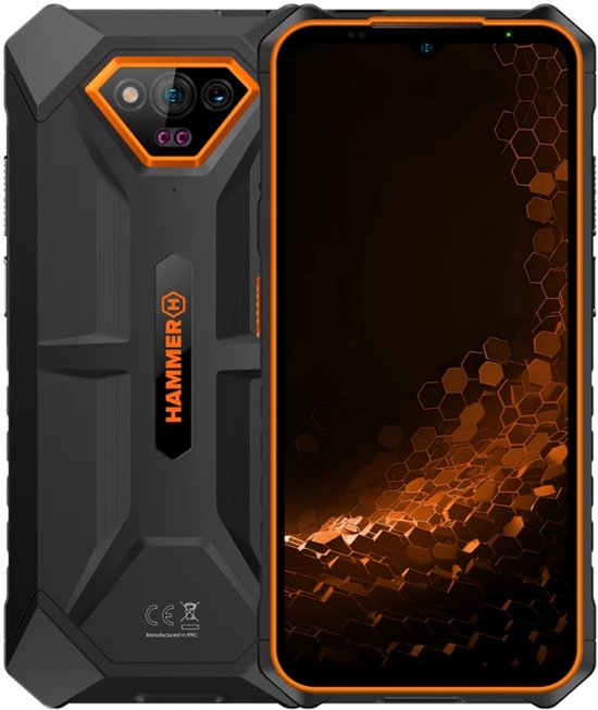 Hammer Iron V LTE Smartphone - bouwtelefoon - 6GB/64GB Oranje – IP69 Waterdicht, 6320mAh Batterij, Dual SIM