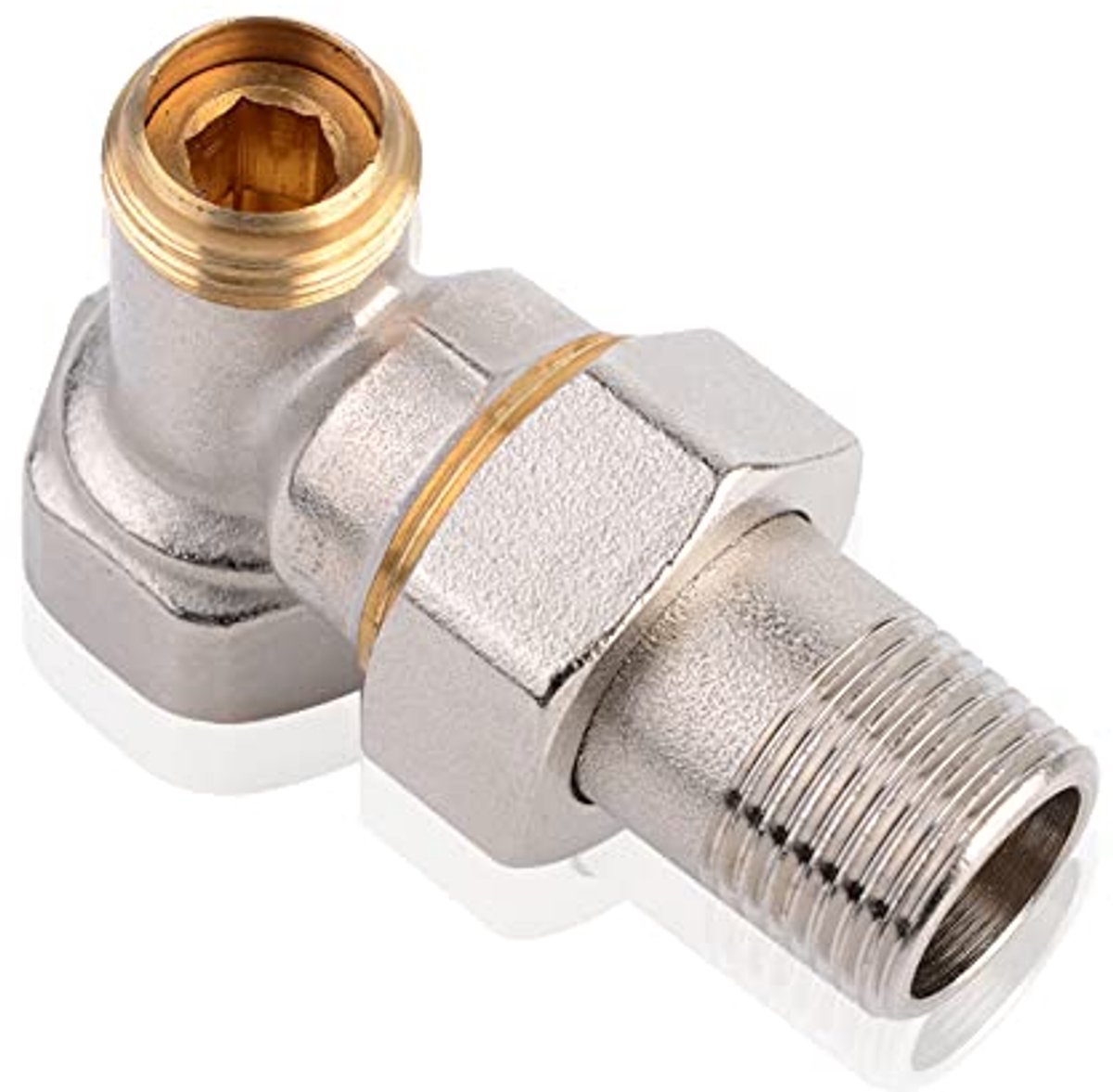 Thermostaatventiel 1/2 inch Hoek voor Radiator - Complete Aansluitset met Schroefverbinding