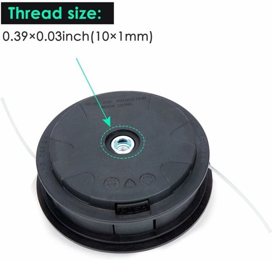 Load E Go-kop- 130 mm- M 10 x 1.25 F- universele metalen bosmaaierkop, past op alle Sthil- Husquarna- en Stiga-bosmaaiers — afbeelding 4