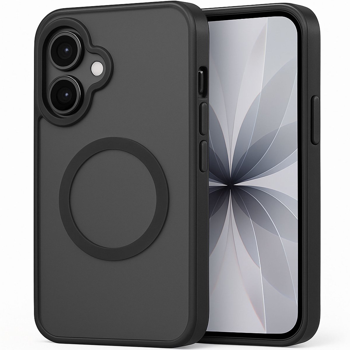 Hoesje geschikt voor iPhone 17 - Geschikt voor Magsafe - Shock Proof Case – Mat Zwart