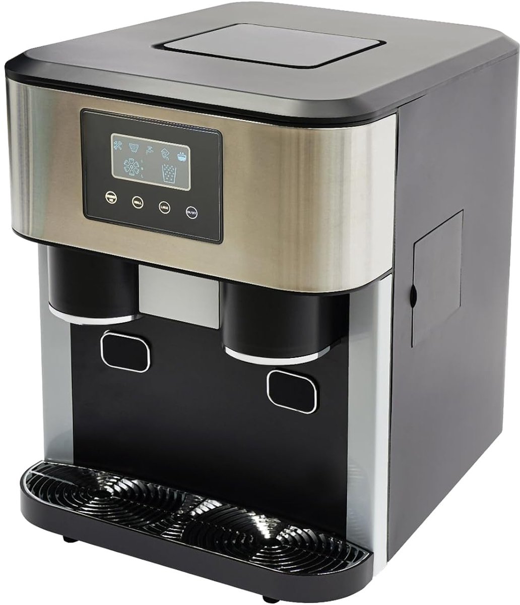 IJsmaker – Ijsmachine – Ijsblokjesmaker – Ijscrusher – Waterreservoir 1,8L – 100-150W Motorvermogen – LCD-Touchpaneel