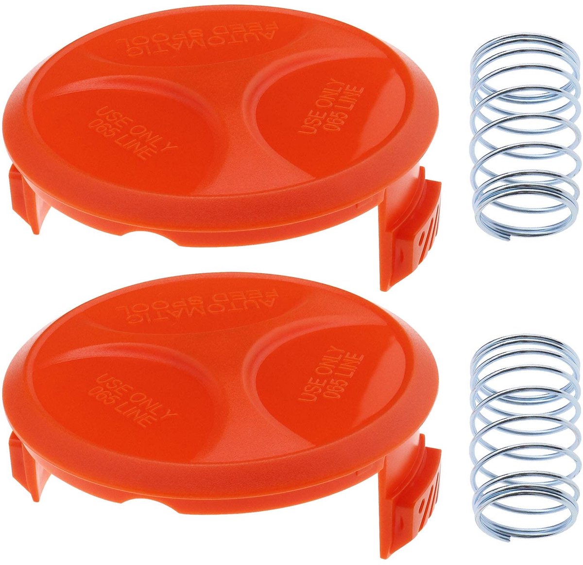 2Pcs Cutting Head Cap Replacement With Springs 37474601 Compatible with Black & Decker GH400 CST1000 GL30 GL120C GL280 Spool Cap Cover