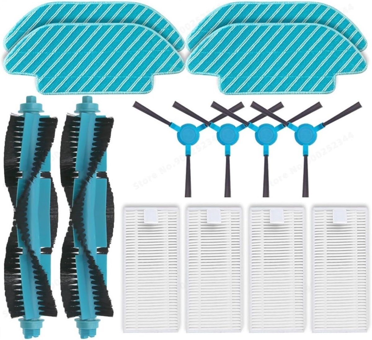 14 stuks vervangingsset - geschikt voor Cecotec Conga 4090 5090 serie - 4490 - 4690 - 5490 - 6090 - 7090 serie - Onderhoudsset - Multikleur