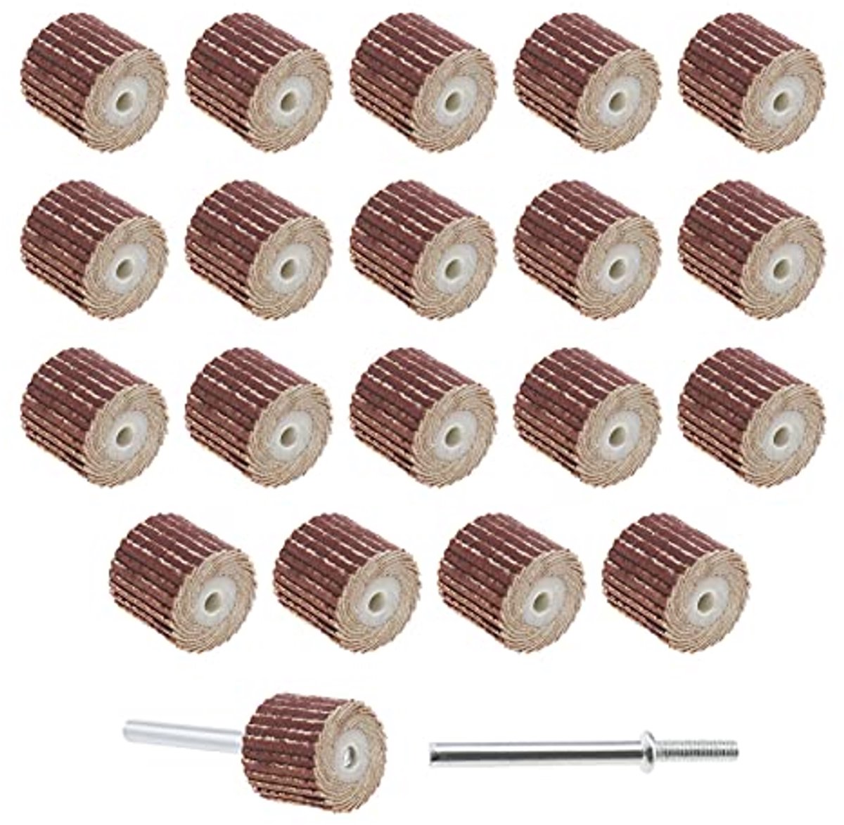 20Pcs 600 Grit Flap Wheel Sandpaper Sanding Disc for Rotary Tools with Long Handle Shaft Mandrel 13x12x3mm/0.51x0.47x0.12inch Emery Cloth Polish Tool Accessories