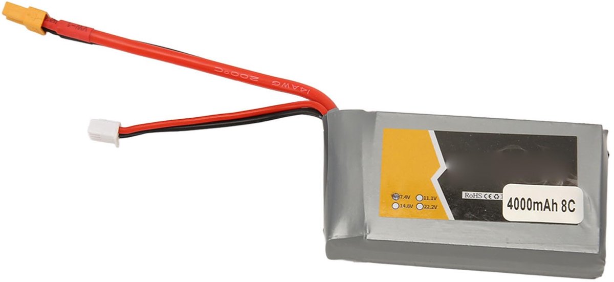 2S 7.4V 4000mAh 8C Lipo Battery, Lightweight RC Lithium Battery Safe Lipo Battery for HJ TX16s TX18s Model Airplane Remote Control
