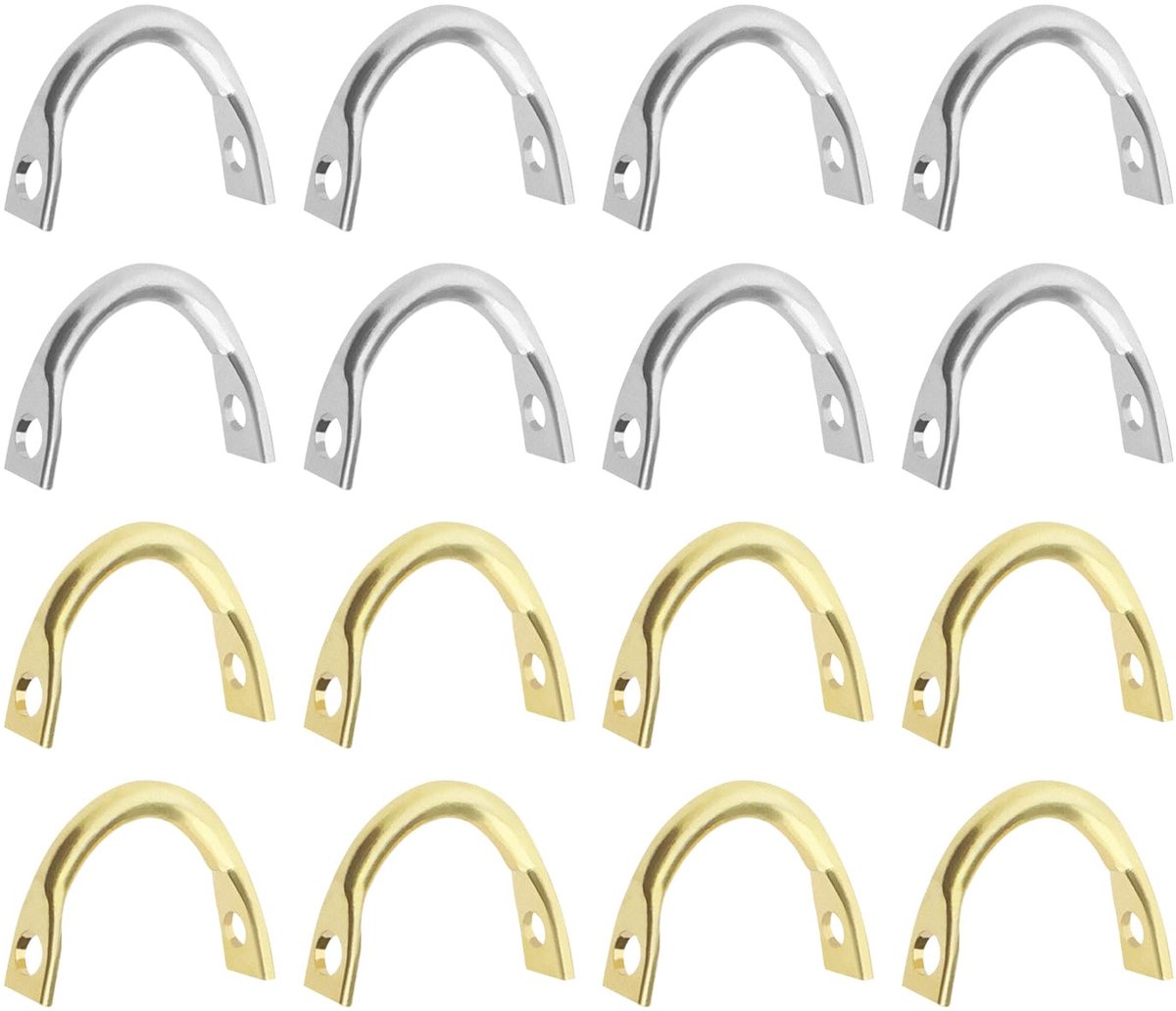 200pcs Fishing Clevis 7.5x6mm Easy Spin Spinner U Type 1mm Bait Making Bore U-Shaped Brass Links Lure Making Accessories Freshwater Saltwater Gold And Silver