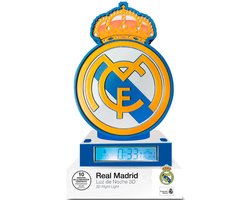 Real Madrid 3D Wekkerlamp – LED Nachtlamp met Alarm – Club Anthem Geluid – 15×15×25 cm – Officiële Voetbal Cadeau
