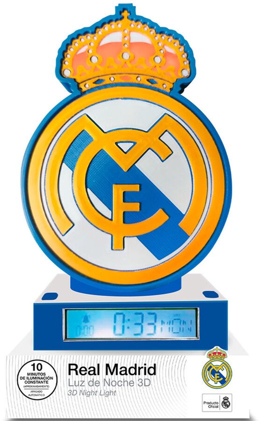 Real Madrid 3D nachtlamp met klok.