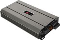 Grijze Excalibur X4100.4 4-kanaals versterker, liggend met de aansluitingen aan de zijkant zichtbaar.