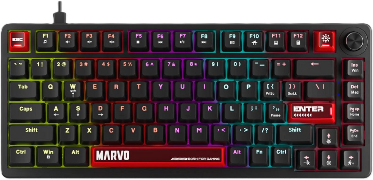 Marvo Arma 82 toetsen mechanisch gaming toetsenbord