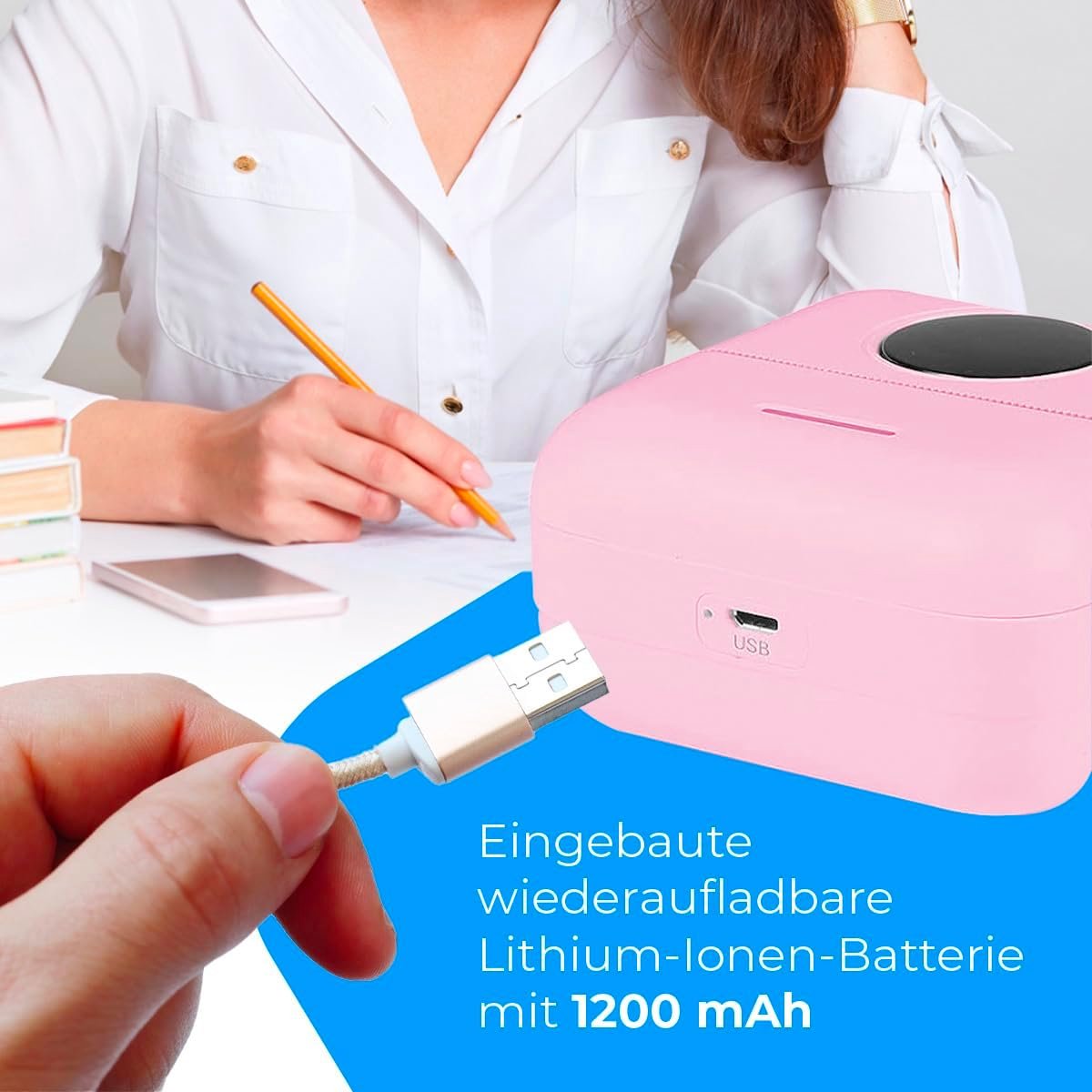 Opvouwbare fotostudio lichtbak Draagbare multifunctionele Bluetooth USB Smartphone PC draagbaar 200 DPI 1200mAh lithium-polymeerbatterij thermische printtechnologie milieuvriendelijke etiketten foto's thumbnail 5
