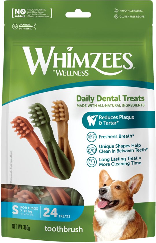 Whimzees Tandenborstel Hondensnack - 8,5 cm - 24 Stuks