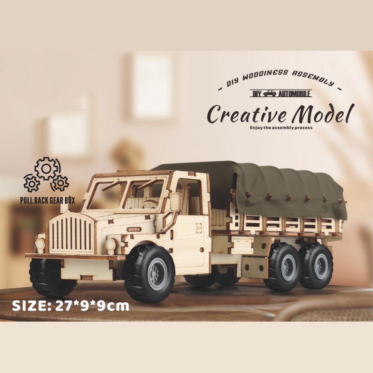 Leger Vrachtwagen met Zeildoek 118-delig Houten DIY Modelbouw